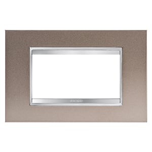 GEWISS - GEWGW16204MP PLACCA LUX 4P METAL.BRONZO PERLATO