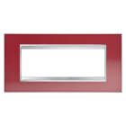 GEWISS - GEWGW16206MR PLACCA LUX 6P METAL.ROSSO GLAMOUR