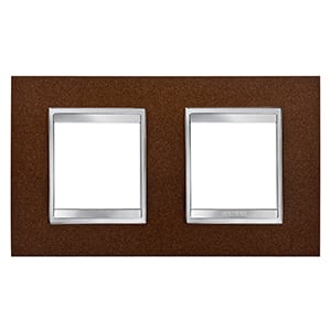 GEWISS - GEWGW16223MF PLACCA LUX INT.2+2P O.FERRO ACIDATO