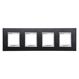 GEWISS - GEWGW16228VA PLACCA LUX INTERNATIONAL - IN TECNOPOLIMERO VERNICIATO - 2+2+2+2 POSTI ORIZZONTALE - ARDESIA - CHORUSMART