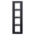 GEWISS - GEWGW16229MA PLACCA LUX INT.2+2+2+2P V.ALLUMINIO NERO