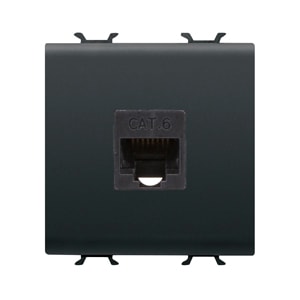 GEWISS - GEWGW12435 PRESA RJ45 - CATEGORIA 6 - UTP - 2 MODULI - NERO SATINATO - CHORUSMART