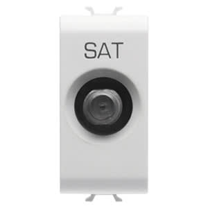 GEWISS - GEWGW10371 PRESA TV/SAT SCHERMATURA CLASSE A - CONNETTORE F FEMMINA - DIRETTA CON PASSAGGIO DI CORRENTE - 1 MODULO - BIANCO LUCIDO - CHORUSMART