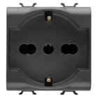 GEWISS - GEWGW12204 PRESA STANDARD ITALIANO/TEDESCO 250V ac - 2P+T 16A BIVALENTE - 2 MODULI - NERO SATINATO - CHORUSMART