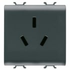 GEWISS - GEWGW12391 PRESA STDANDAD CINESE - 250 V ac - 2P+T 10 A - 2 MODULI - NERO SATINATO - CHORUSMART