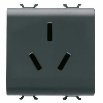 GEWISS - GEWGW12392 PRESA STDANDAD CINESE - 250 V ac - 2P+T 16 A - 2 MODULI - NERO SATINATO - CHORUSMART
