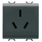 GEWISS - GEWGW12392 PRESA STDANDAD CINESE - 250 V ac - 2P+T 16 A - 2 MODULI - NERO SATINATO - CHORUSMART