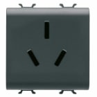 GEWISS GEWGW12392 PRESA STD.CINESE 2P+T 16A CH/BK