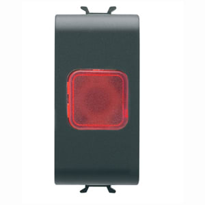 GEWISS - GEWGW12623 SPIA DI SEGNALAZIONE SINGOLA - ROSSO - 1 MODULO - NERO SATINATO - CHORUSMART