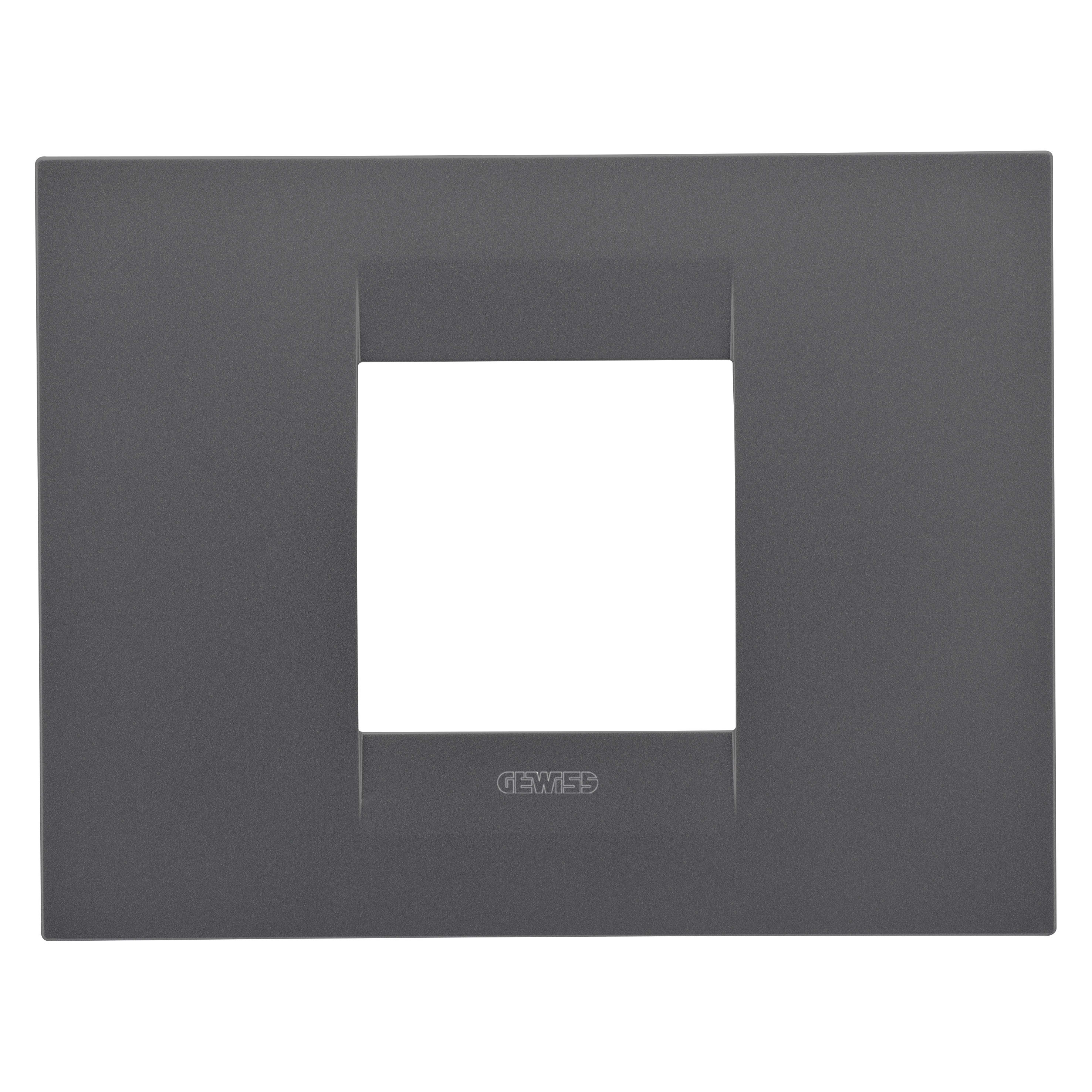 GEWISS - GEWGW16402VN PLACCA GEO - IN TECNOPOLIMERO VERNICIATO - 2 POSTI - NERO SATINATO - CHORUSMART