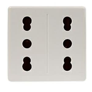 GEWISS - GEWGW20291 PRESA DOPPIA STANDARD ITALIANO 250V ac - 2X2P+T 16A BIVALENTE - P11-P17 - 2 MODULI - SYSTEM WHITE