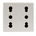 GEWISS - GEWGW20291 PRESA DOPPIA STANDARD ITALIANO 250V ac - 2X2P+T 16A BIVALENTE - P11-P17 - 2 MODULI - SYSTEM WHITE