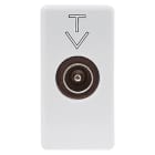 GEWISS - GEWGW20386 PRESA COASSIALE TV SCHERMATURA CLASSE A - CONNETTORE IEC MASCHIO 9,5mm - PASSANTE 5 dB - 1 MODULO - SYSTEM WHITE
