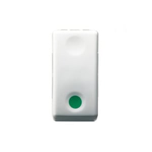 GEWISS - GEWGW20522 PULSANTE UNIPOLARE 250V ac - NA 10A - CONTATTO AUSILIARE NC - MARCIA - SIMBOLO VERDE - 1 MODULO- SYSTEM WHITE