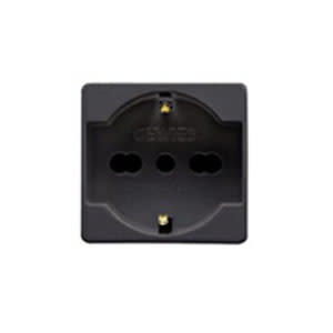 GEWISS - GEWGW21246 PRESA STANDARD ITALIANO/TEDESCO 250V ac - 2P+T 16A BIVALENTE - P40 - 2 MODULI- SYSTEM BLACK
