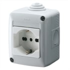 GEWISS - GEWGW27812 CONTENITORE COMPLETO APPARECCHI SYSTEM PROTETTO - CON PRESA 2P+T 16 A BIVALENTE - STANDARD ITALIANO/TEDESCO - IP40 - GRIGIO RAL 7035