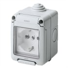 GEWISS - GEWGW27842 CONTENITORE COMPLETO APPARECCHI SYSTEM STAGNO - CON PRESA 2P+T 16 A BIVALENTE - STANDARD ITALIANO/TEDESCO - IP55 - GRIGIO RAL 7035