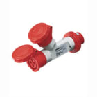 GEWISS - GEWGW64013 MOLTIPLICATORE MOBILE 2 USCITE IP67-SPINA 16A-2 PRESE 3P+T 400V 50/60HZ-ROSSO-6H