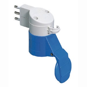 GEWISS - GEWGW64208 ADATTATORE DA CIVILE A INDUSTRIALE IP44 - SPINA 2P+T 16A 250V ac S17 50/60HZ - PRESA 2P+T 16A 230V ac