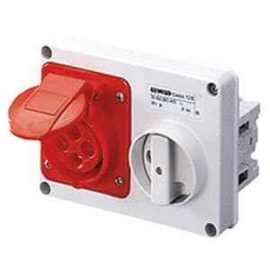 GEWISS - GEWGW66112 PRESA FISSA INTERBLOCCATA ORIZZONTALE - SENZA FONDO - SENZA BASE PORTAFUSIBILI - 2P+T 32A 100-130V - 50/60HZ 4H - IP44