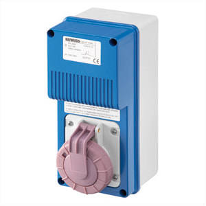 GEWISS - GEWGW66259N PRESA FISSA INTERBLOCCATA VERTICALE - CON FONDO - TRASFORMATORE DI SICUREZZA - 2P 16A 230/24V 160VA - IP67