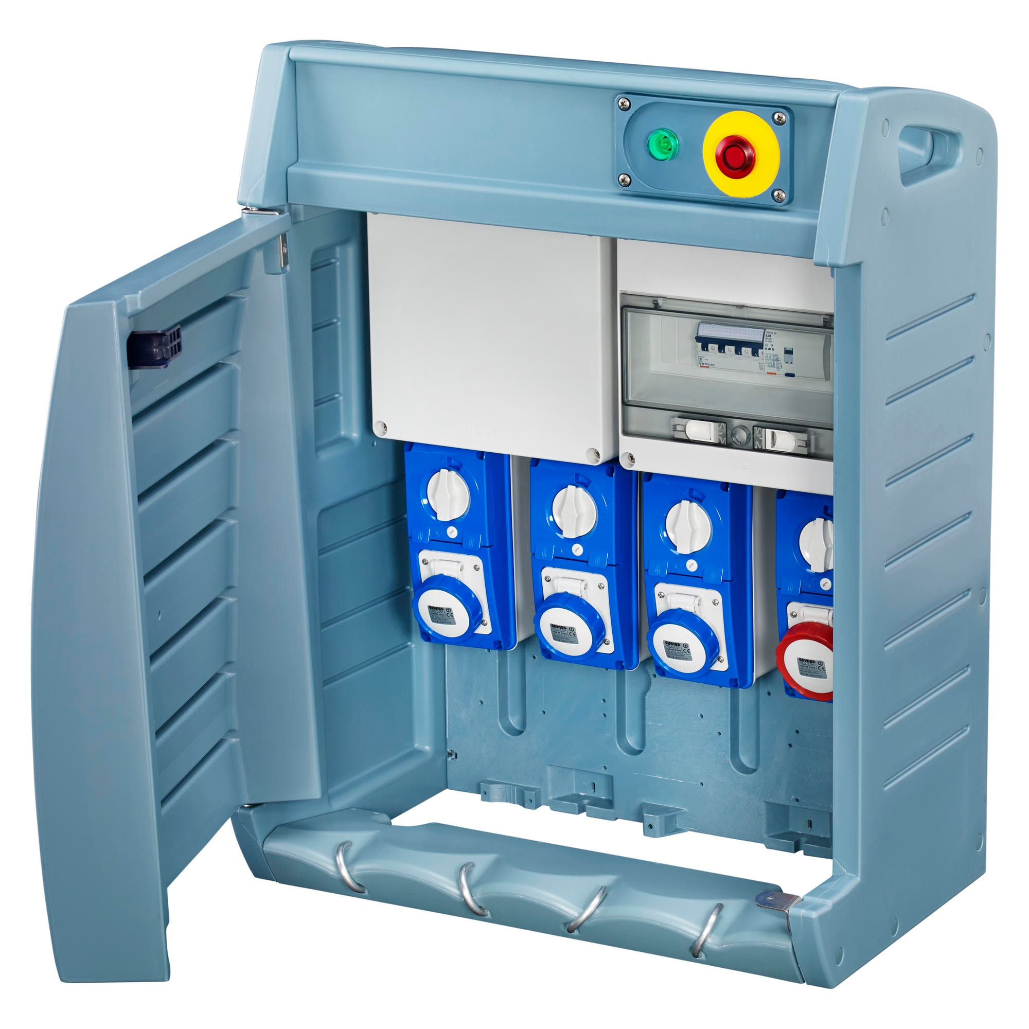 GEWISS - GEWGW68569F Q-BOX 4 - CON MORSETTIERA - CABLATO - CBF - 2 2P+T 16A + 1 3P+T 16A + 1 3P+N+T 32A - IP55