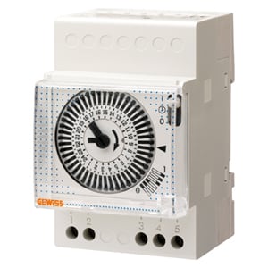 GEWISS - GEWGW96832 INTERRUTTORE ORARIO ANALOGICO - SETTIMANALE 230V AC-110V DC - 1 IN SCAMBIO - 3 MODULI