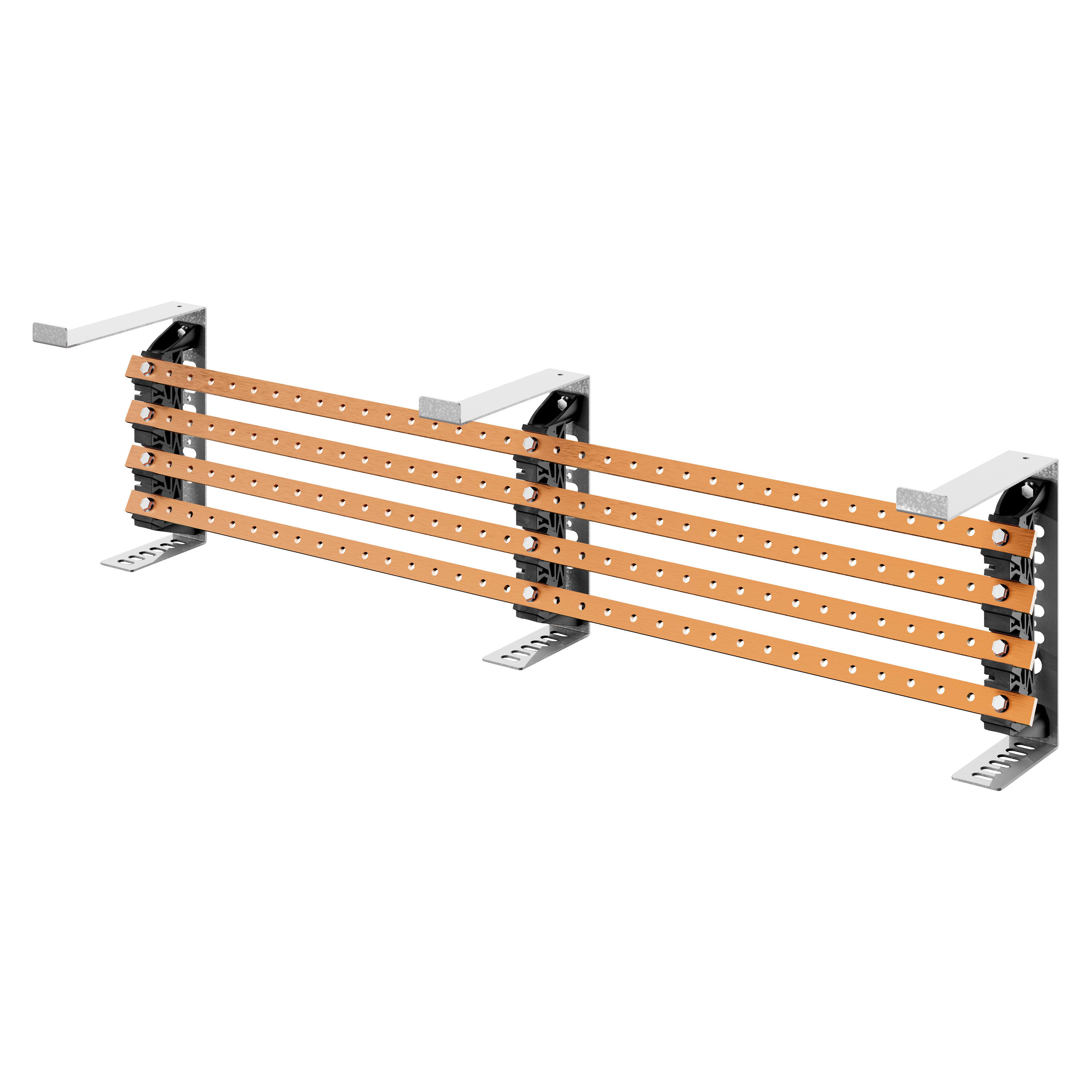 GEWISS - GEWGWD3709 COPPIA DI PORTABARRE - PER BARRE PIATTE 20X5 30X5 - 250-400A - PER STRUTTURE P=300 - VANO INTERNO - PER QDX 630L