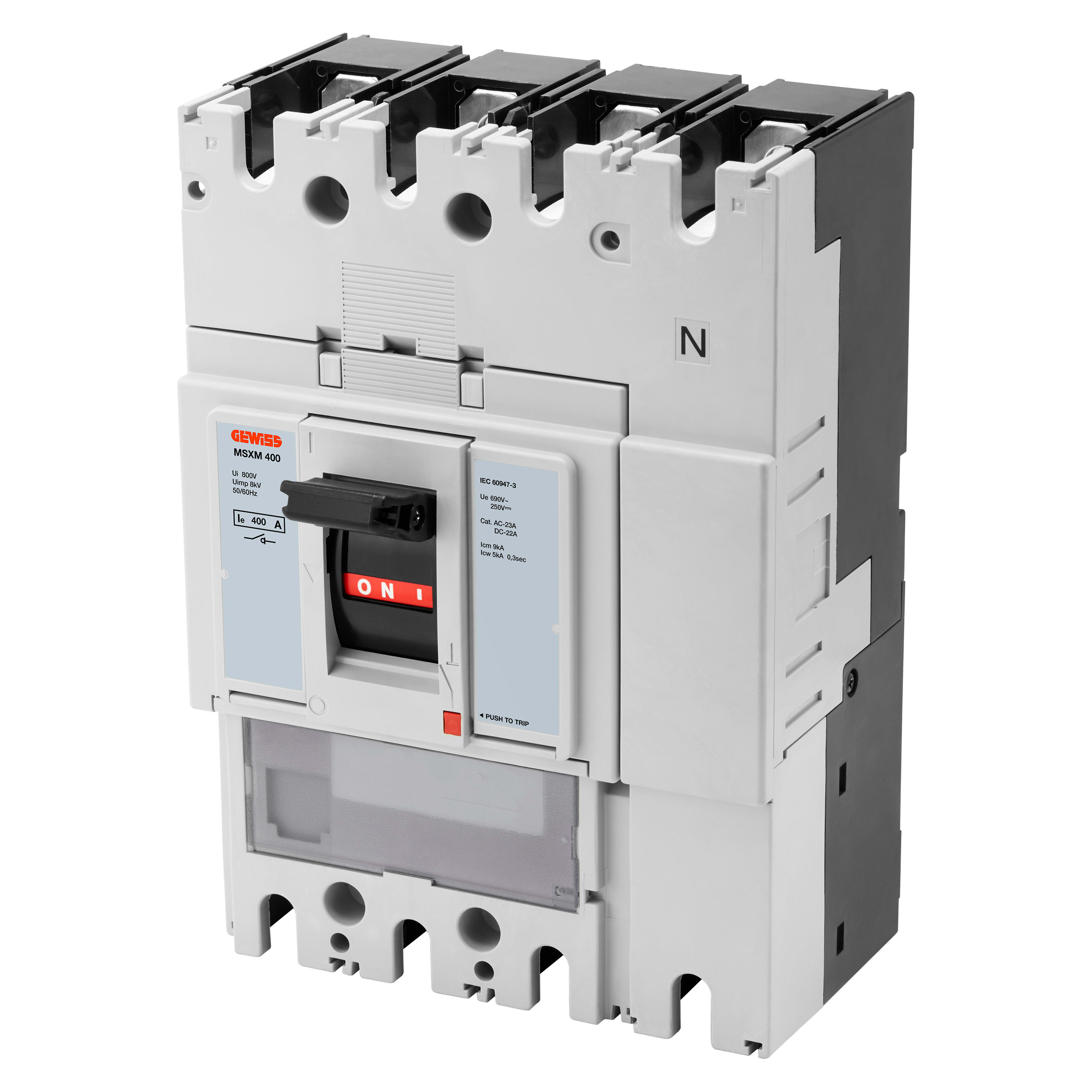 GEWISS - GEWGWD9446 MSXM 400 - INTERRUTTORE DI MANOVRA SEZIONATORE - 4P 400A 690V