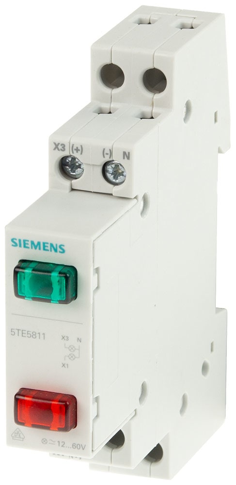 SIEMENS - SIE5TE5811 Indicatore luminoso/indicatore di fase 2x LED, 12 ... 60 V, rosso/verde