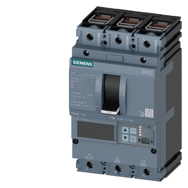 SIEMENS SIE3VA20635KP360AA0 INT.AUT.3VA 63A 3P 55KA ETU8 LSI B/T
