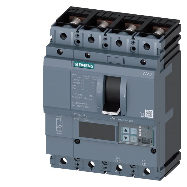 SIEMENS SIE3VA21165JQ420AA0 INT.AUT.3VA 160A 4P 55KA ETU5 LSIG L/T