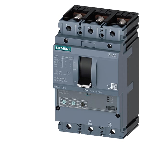 SIEMENS SIE3VA22257HL320AA0 INT.AUT.3VA 250A 3P 110KA ETU3 LI L/T