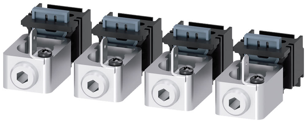 SIEMENS - SIE3VA91140JG11 Morsetto di collegamento per conduttore tondo con presa di tensione per conduttore ausiliario 4 pezzi, accessorio