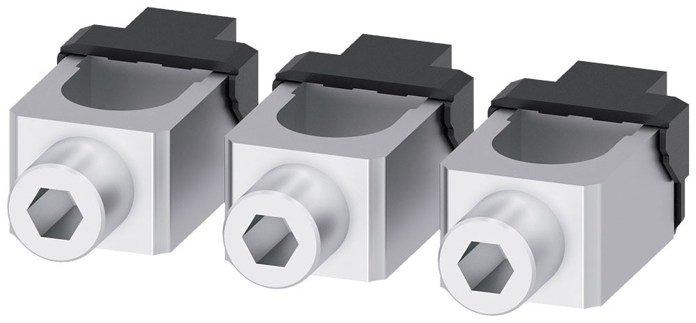 SIEMENS - SIE3VA92630JB12 Morsetto di collegamento per conduttore tondo, 3 pezzi, accessorio per: 3VA2 100/160/250