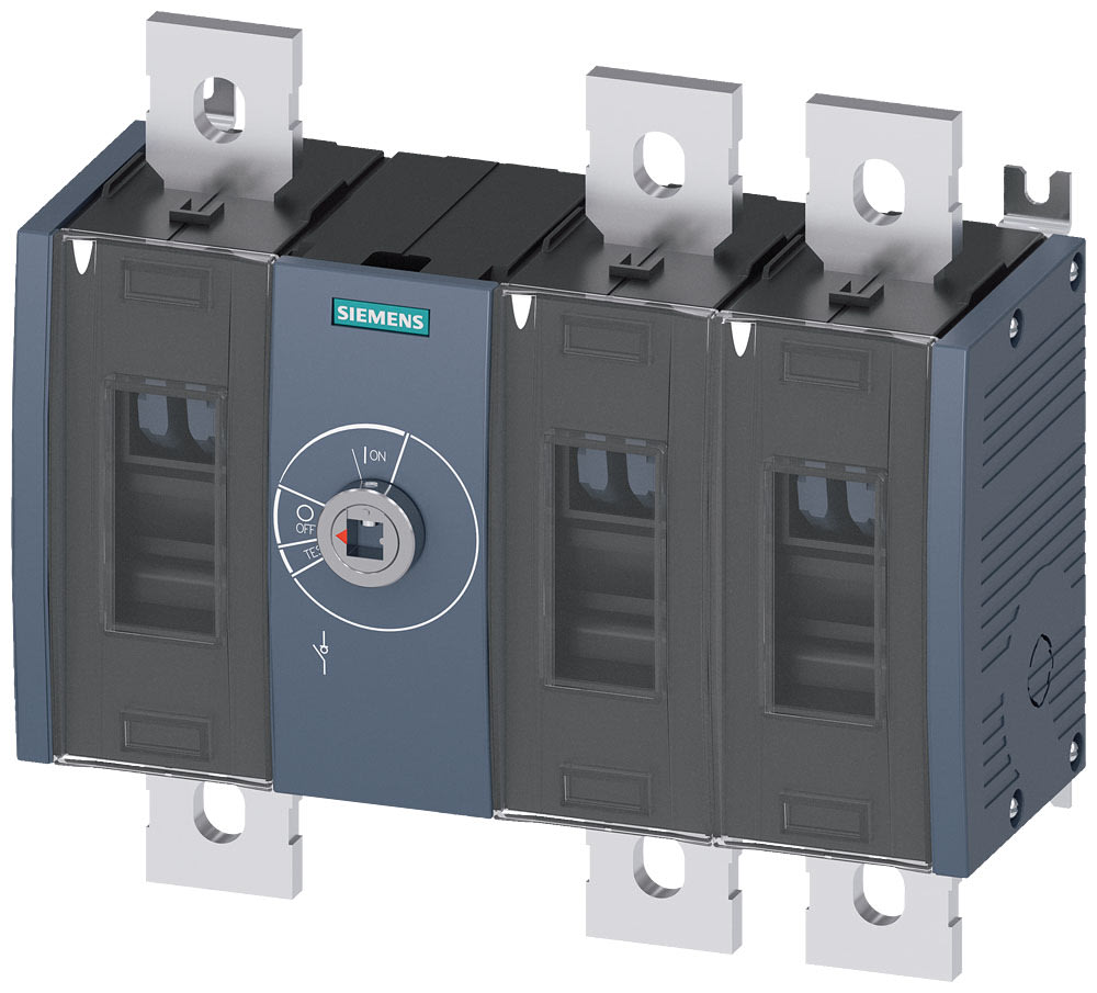 SIEMENS - SIE3KD48300QE200 Sezionatore sottocarico 800 A, grand. costr. 4, a 3 poli, comando frontale centrale, apparecchio di base