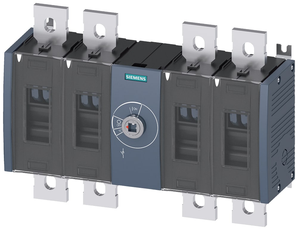 SIEMENS - SIE3KD48400QE200 Sezionatore sottocarico 800 A, grand. costr. 4, a 4 poli, comando frontale centrale, apparecchio di base