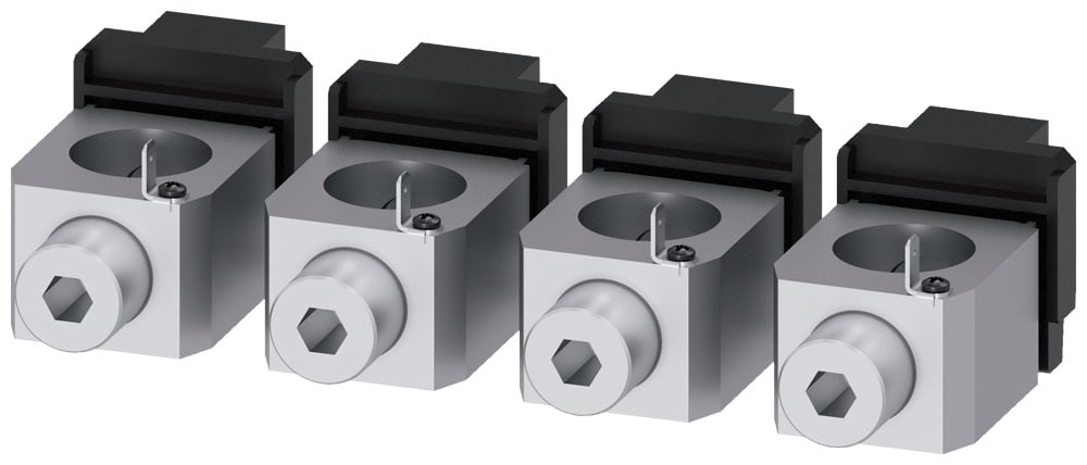 SIEMENS - SIE3VA93840JG13 Morsetto di collegamento per conduttore tondo con presa di tensione per conduttore ausiliario 4 pezzi, accessorio