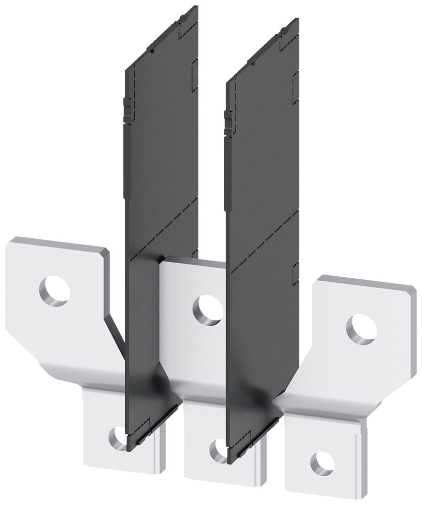 SIEMENS - SIE3VA94830QC00 Attacchi a sbarra anteriori divaricati, 3 pezzi, accessori per: 3VA1 400/630 3VA2