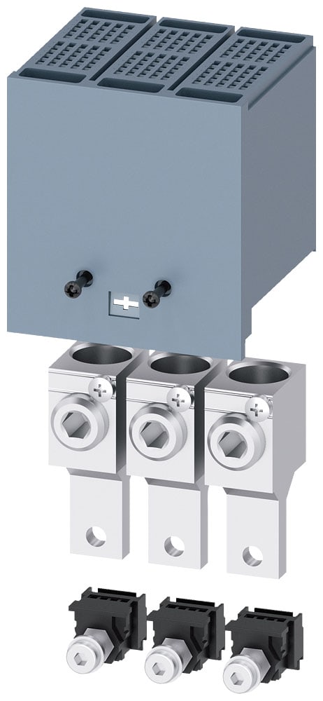 SIEMENS - SIE3VA91130JC12 Morsetto di collegamento per conduttore tondo grande con presa di tensione per conduttore ausiliario 3 pezzi, accessorio