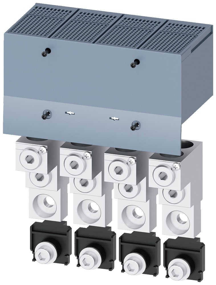 SIEMENS - SIE3VA94840JC23 Morsetto di collegamento per conduttore tondo 2 cavi con presa di tensione per conduttore ausiliario 4 pezzi