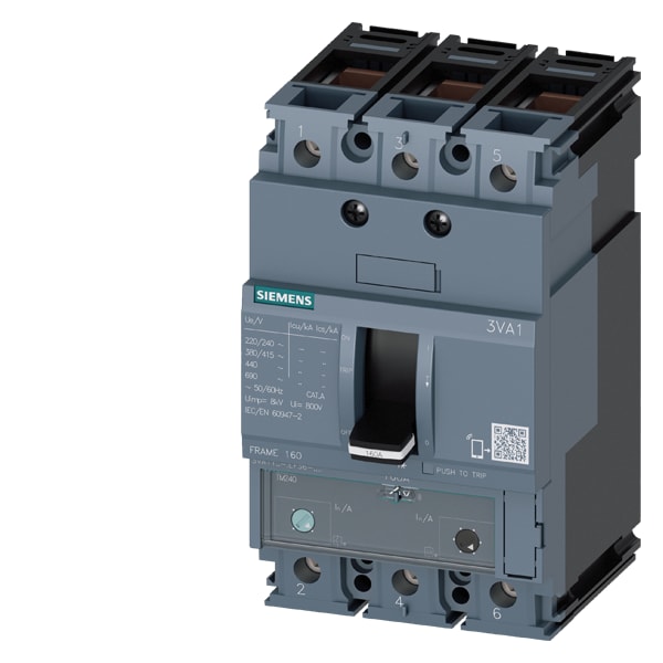 SIEMENS SIE3VA11123EF360AA0 INT.AUT.3VA 125A 3P 25KA TM ATAM B/T