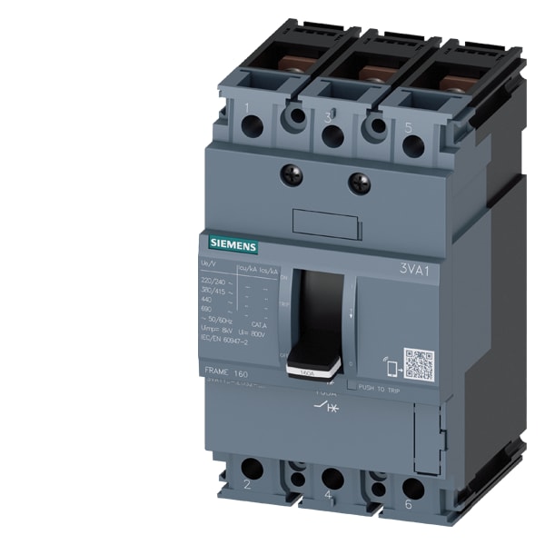 SIEMENS SIE3VA11164ED320AA0 INT.AUT.3VA 160A 3P 36KA TM FTFM L/T