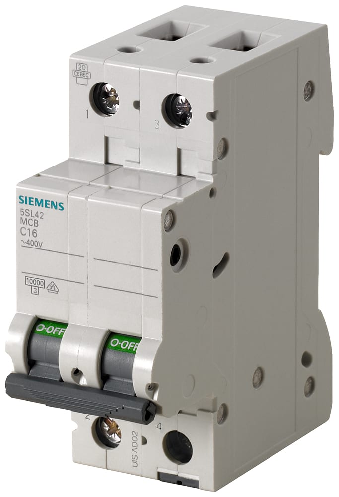 SIEMENS - SIE5SL42066 Interruttore magnetotermico 400 V 10 kA, a 2 poli, B, 6 A