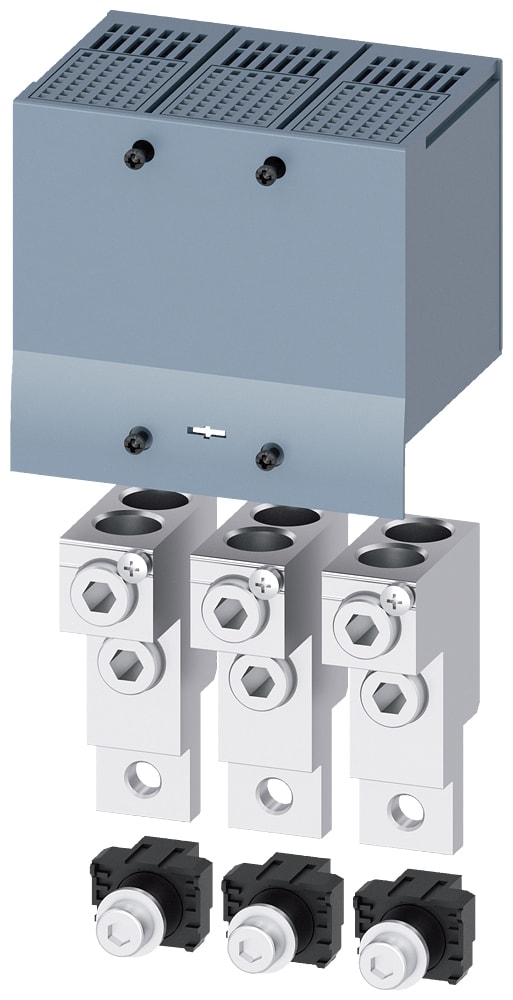SIEMENS - SIE3VA92430JC22 Morsetto di collegamento per conduttore tondo 2 cavi presa di tensione per conduttore ausiliario 3 pezzi, per 3VA6 150/250