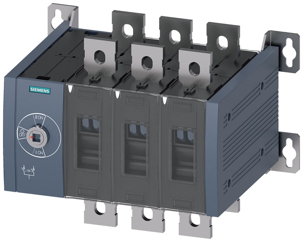 SIEMENS - SIE3KC03480QE000AA0 SENTRON, commutatore di rete 3KC, con comando manuale, MTSE, grandezza costruttiva: 4, a 3 poli, Iu: 800 A
