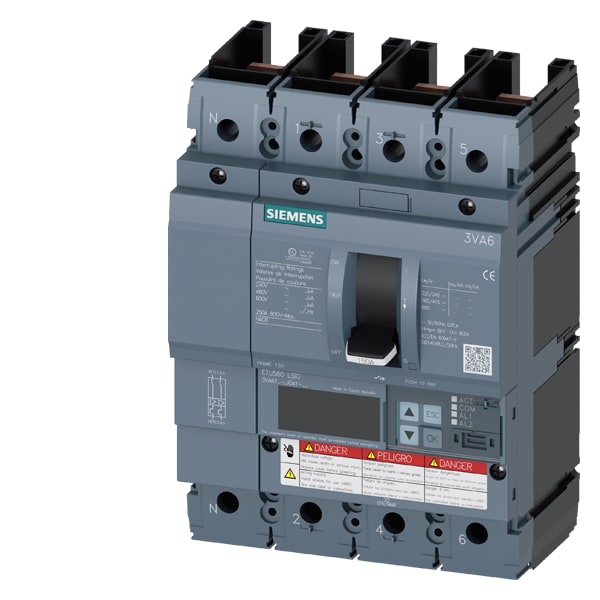 SIEMENS SIE3VA61107JQ410AA0 MCCB UL BG150 100A 4P 100KA ETU5LSIG