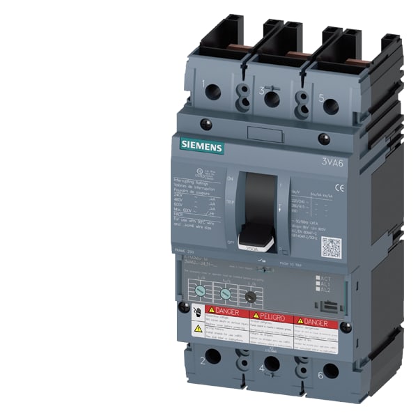 SIEMENS SIE3VA62256HL312AA0 MCCB UL BG250 250A 3P 65KA ETU3 LI 100%