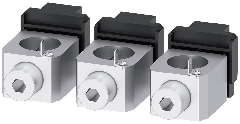 SIEMENS - SIE3VA93730JK13 Morsetto di collegamento per conduttore tondo Cu presa di tensione per conduttore ausiliario 3 pezzi per 3VA5/6 400/600