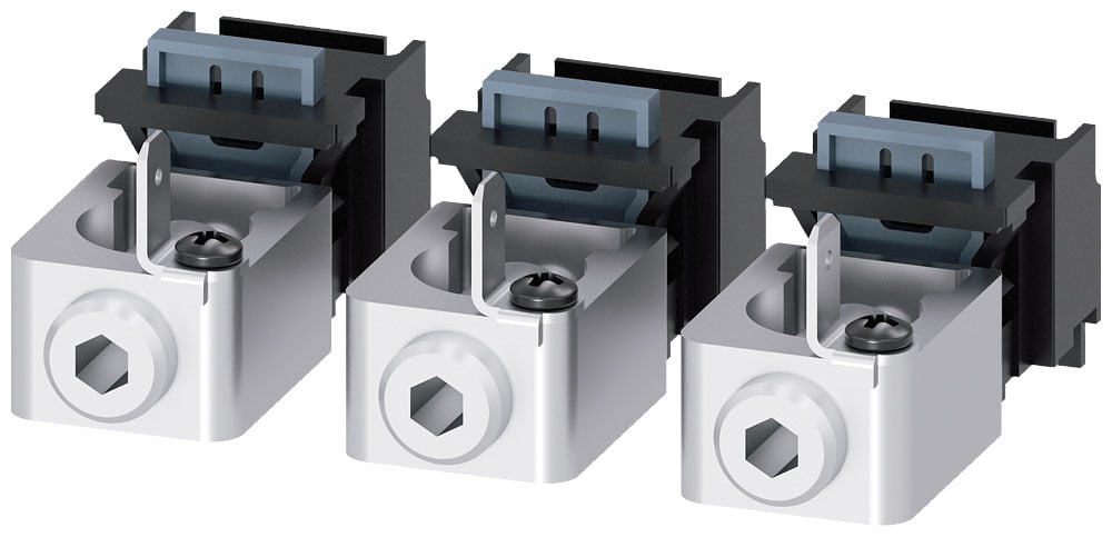 SIEMENS - SIE3VA91330JG11 Morsetto di collegamento per conduttore tondo presa di tensione per conduttore ausiliario 3 pezzi per 3VA4/5 125